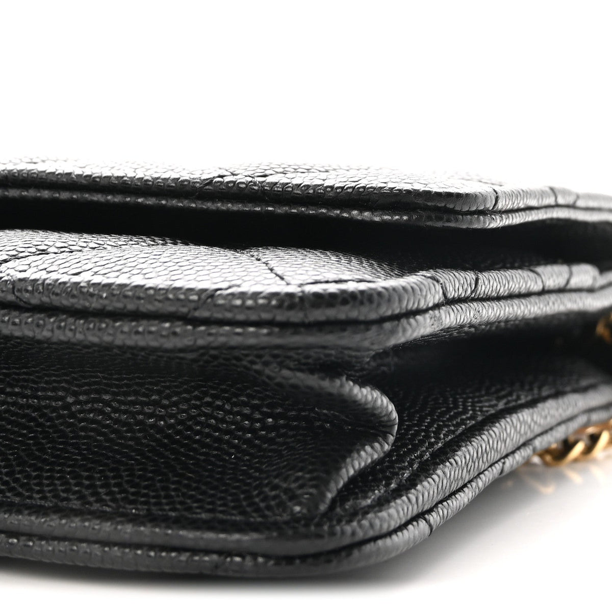 Caviar Quilted Medallion Wallet on Chain WOC Black wholesalehk.shop