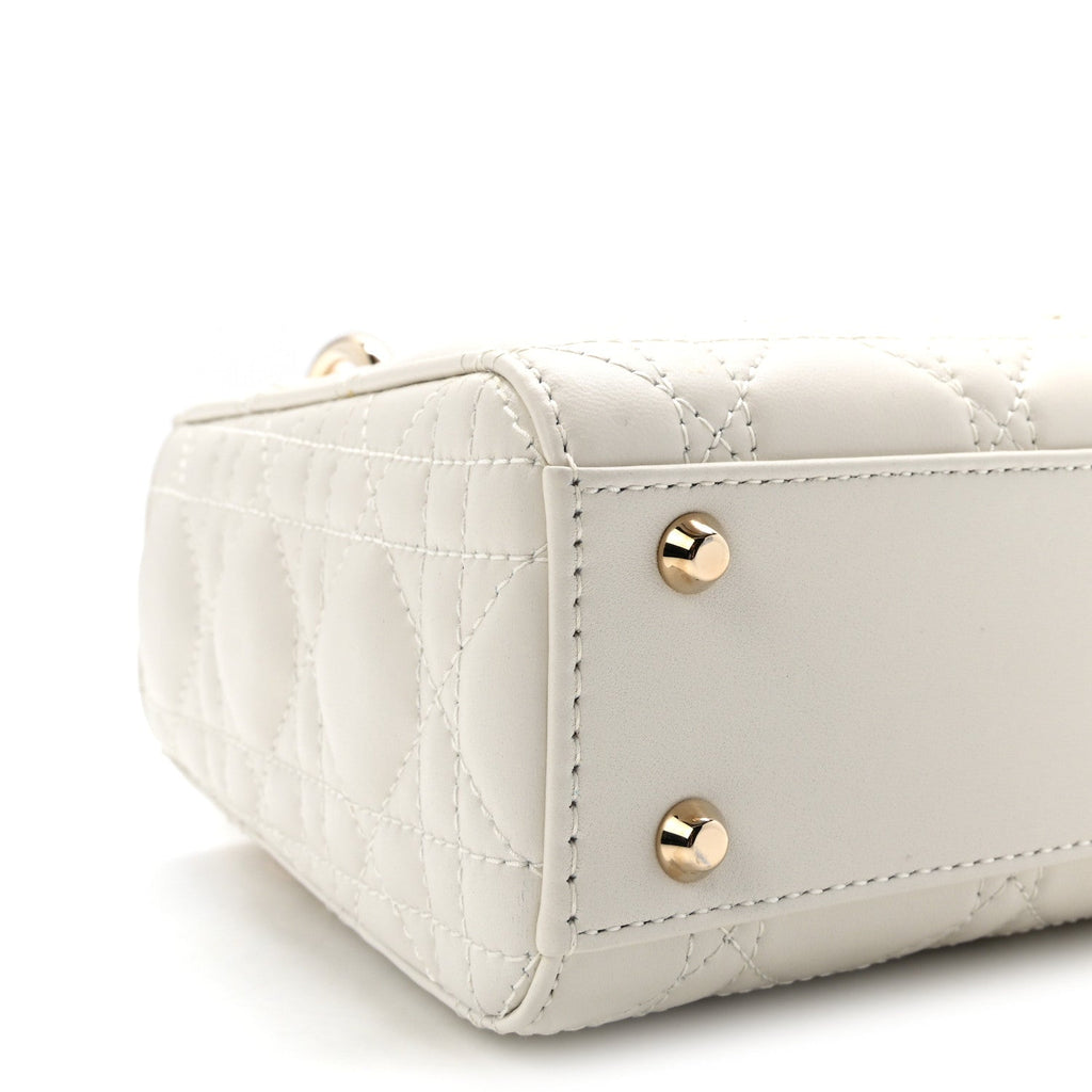 Lambskin Cannage Mini Lady Dior Latte wholesalehk.shop