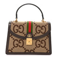 Monogram Jumbo GG Textured Dollar Calfskin Web Small Ophidia Padlock Top Handle Bag Camel Ebony New Acero £¨ Direct shipment via from wholesalehk.shop