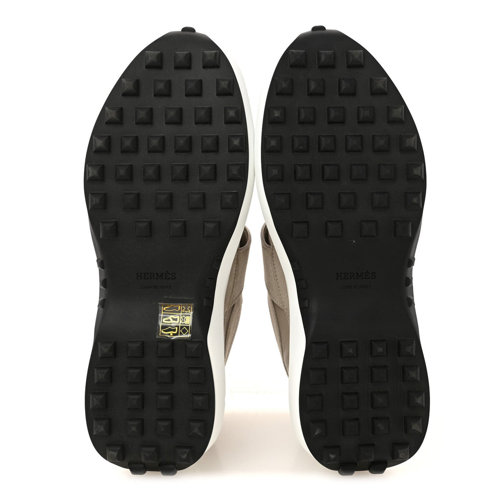 Calfskin Suede Goatskin Loop Sneakers 37 Beige Galet wholesalehk.shop