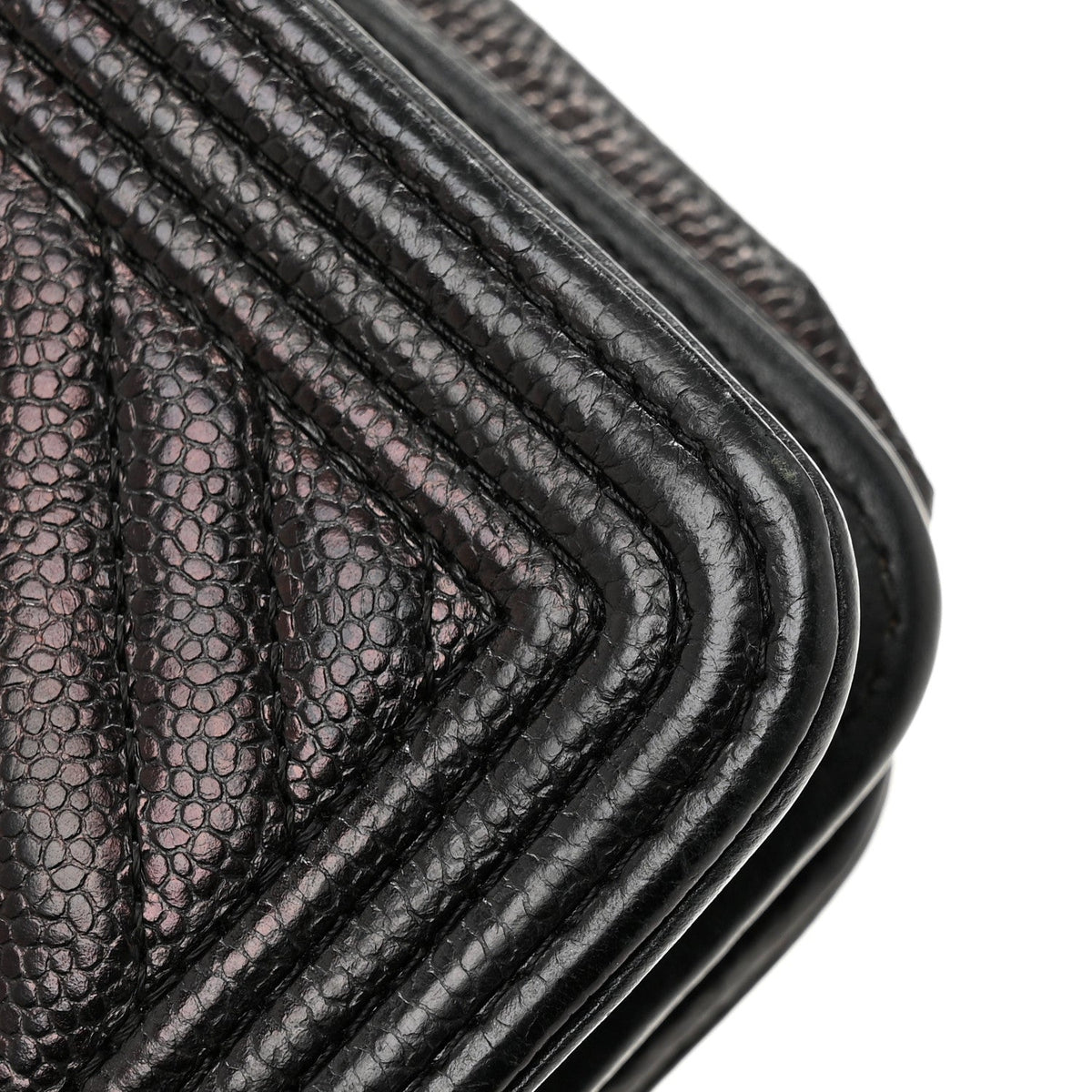 Caviar Chevron Quilted Boy Wallet On Chain WOC Black wholesalehk.shop