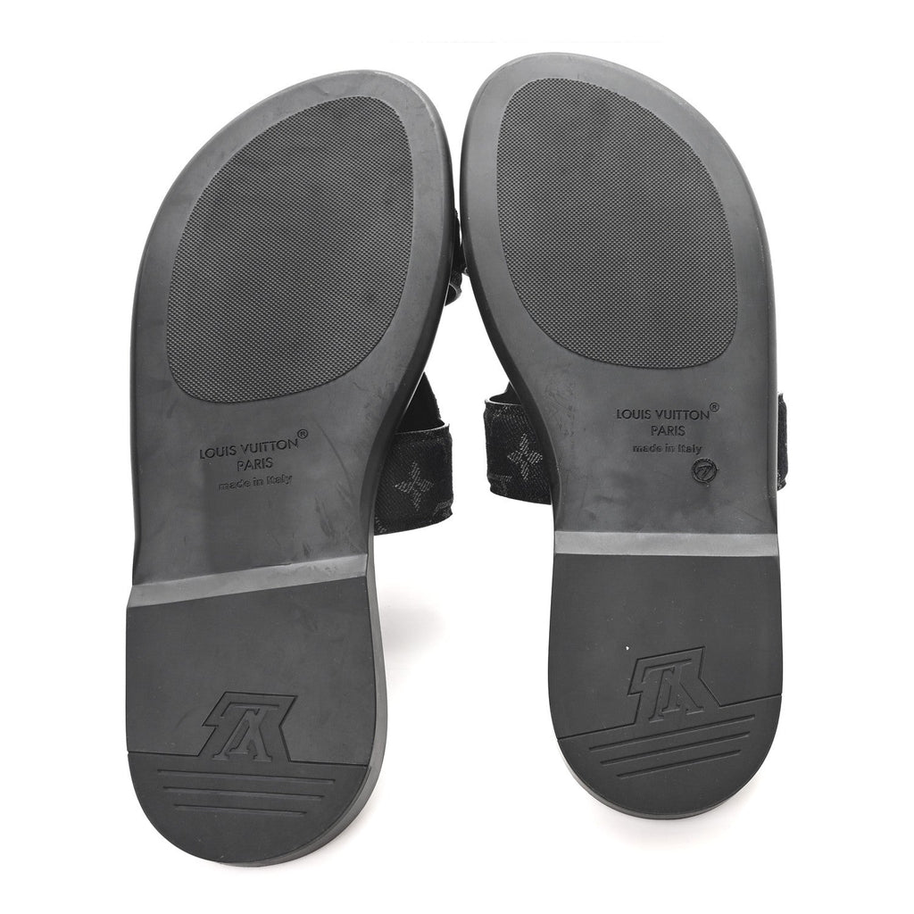Monogram Denim Mens LV Oasis Mules 8.5 Black £¨ Direct shipment via from wholesalehk.shop