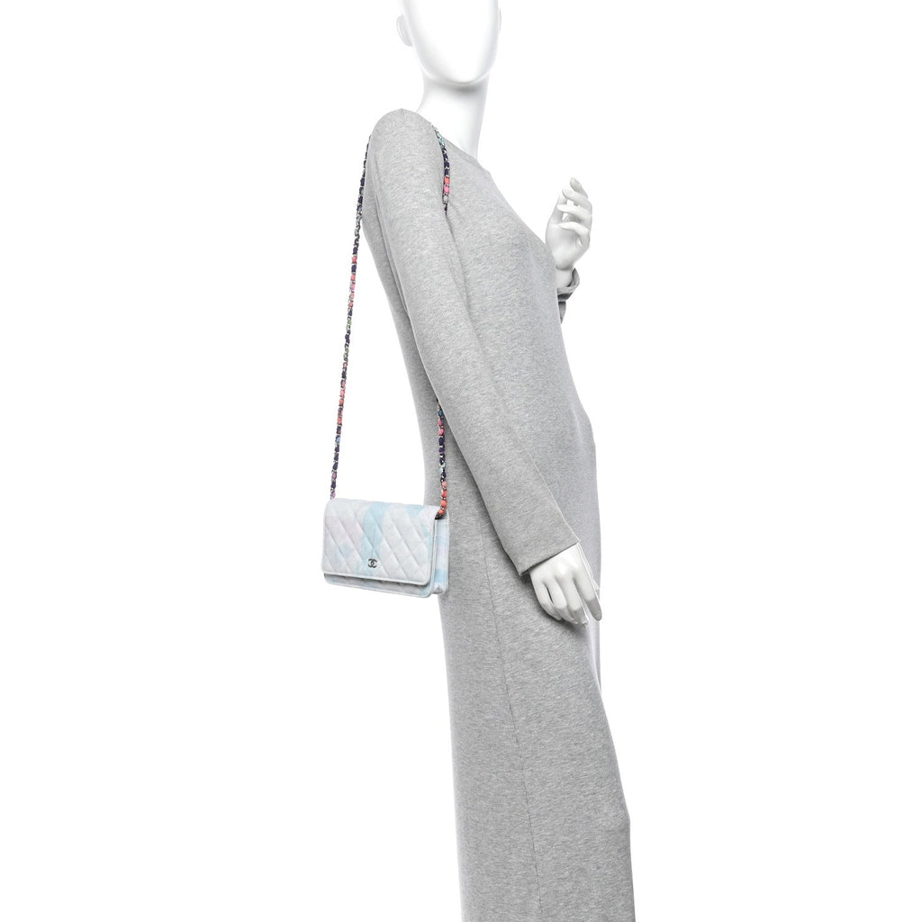 Canvas Quilted Jungle Jeans Wallet on Chain WOC Multicolor wholesalehk.shop