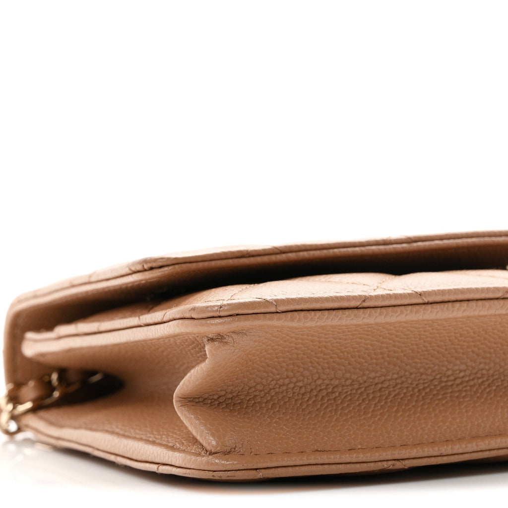 Caviar Quilted Multi Chain Wallet On Chain WOC Beige wholesalehk.shop