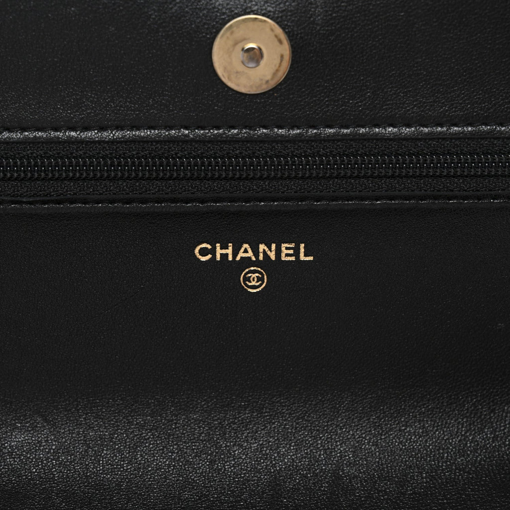Lambskin Quilted Chanel 19 Wallet On Chain WOC Black wholesalehk.shop