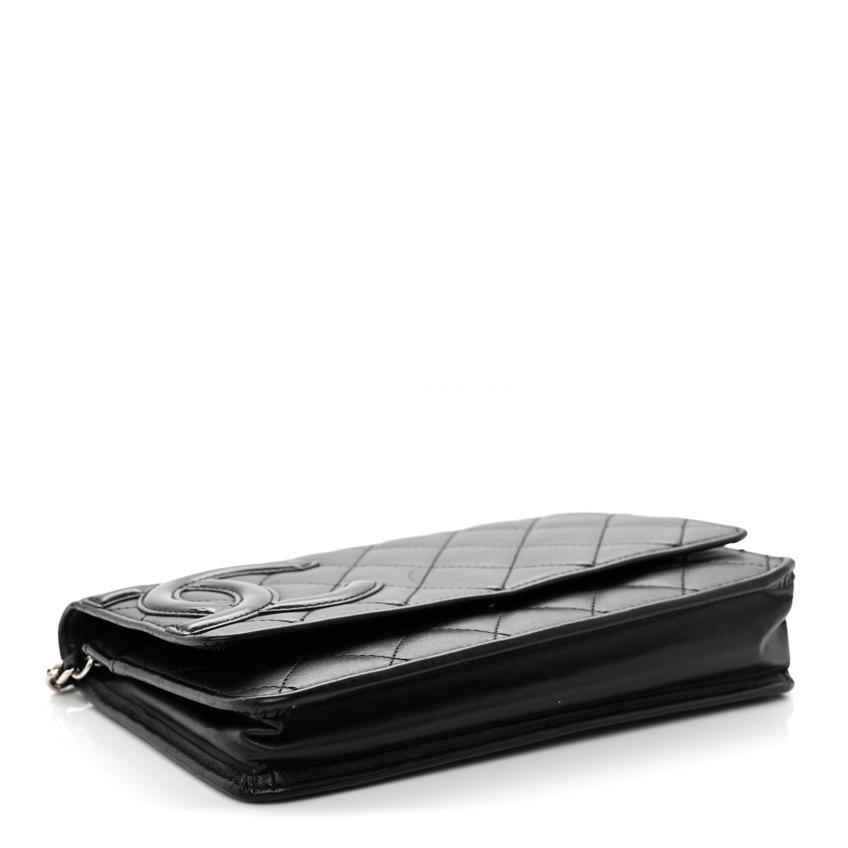 Calfskin Quilted Cambon Wallet on Chain WOC Black wholesalehk.shop