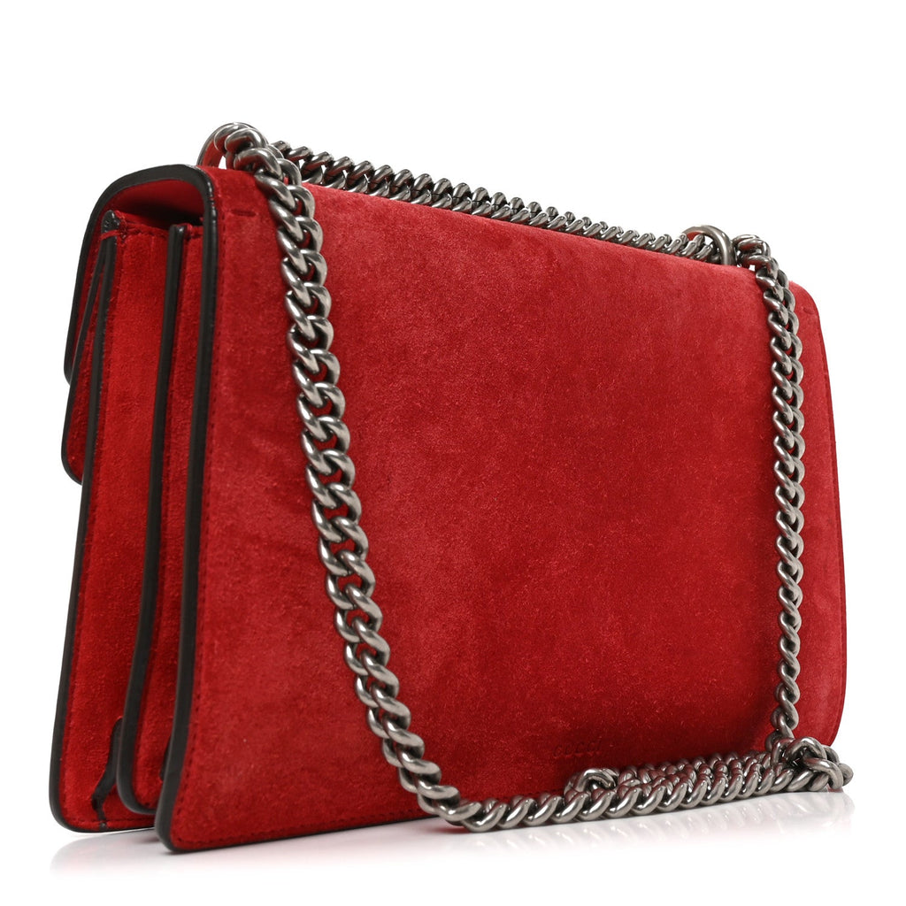 Suede Vitello Velvet Small Dionysus Shoulder Bag Vulcanic Red wholesalehk.shop