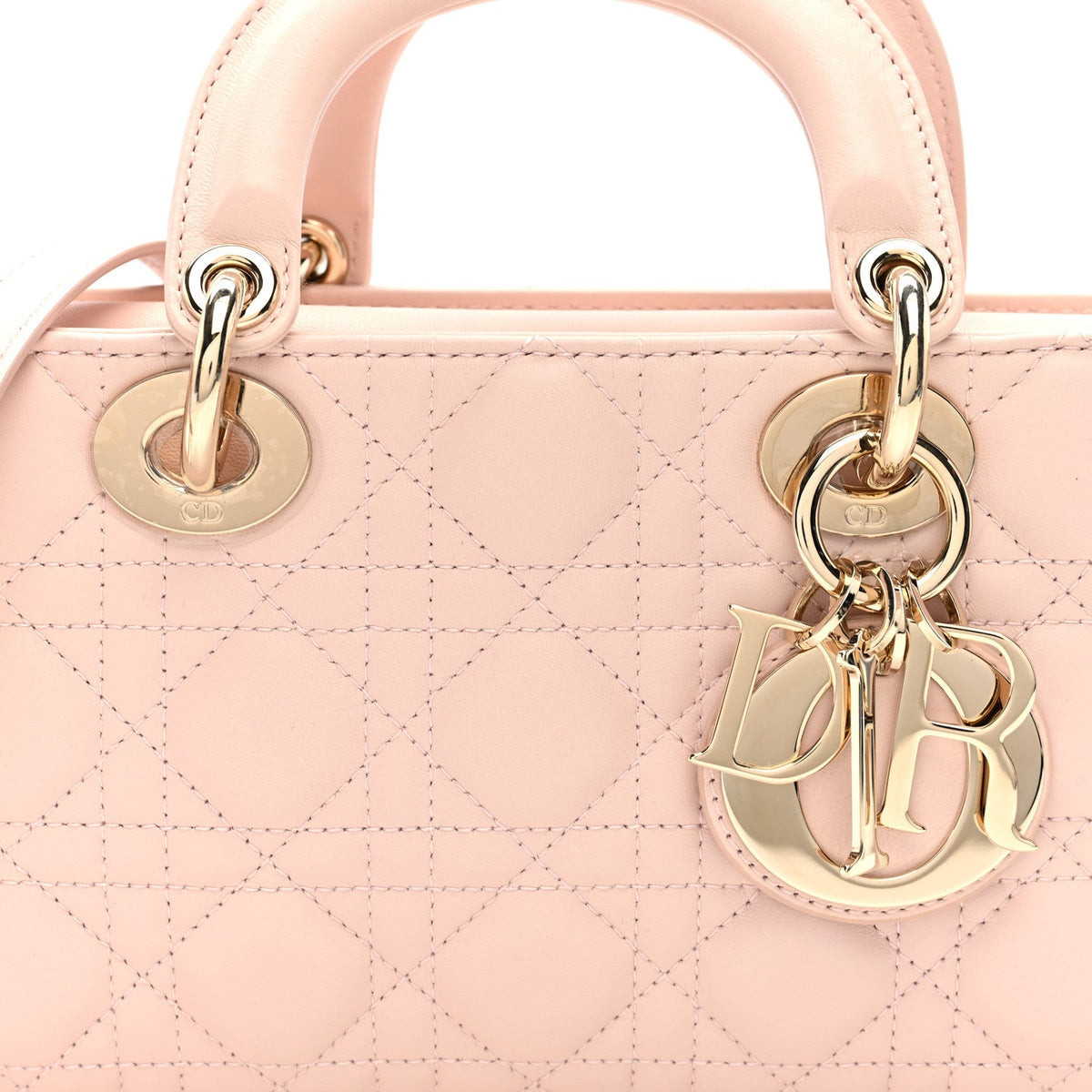 Lambskin Cannage Medium Lady D-Joy Powder Pink wholesalehk.shop