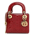 Patent Cannage Mini Lady Dior Red wholesalehk.shop