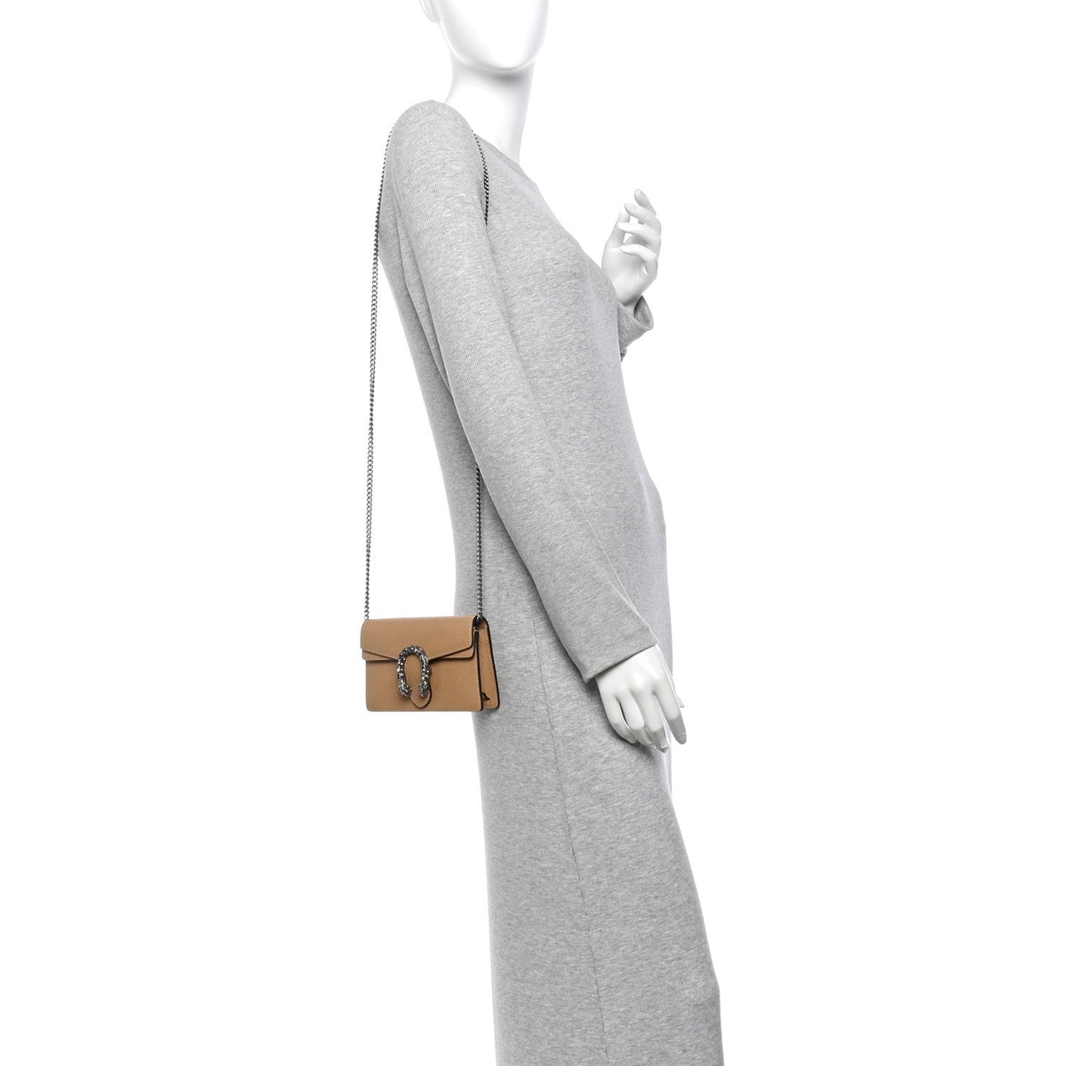 Dollar Calfskin Crystal Super Mini Dionysus Shoulder Bag Natural Tan Black Diamond wholesalehk.shop