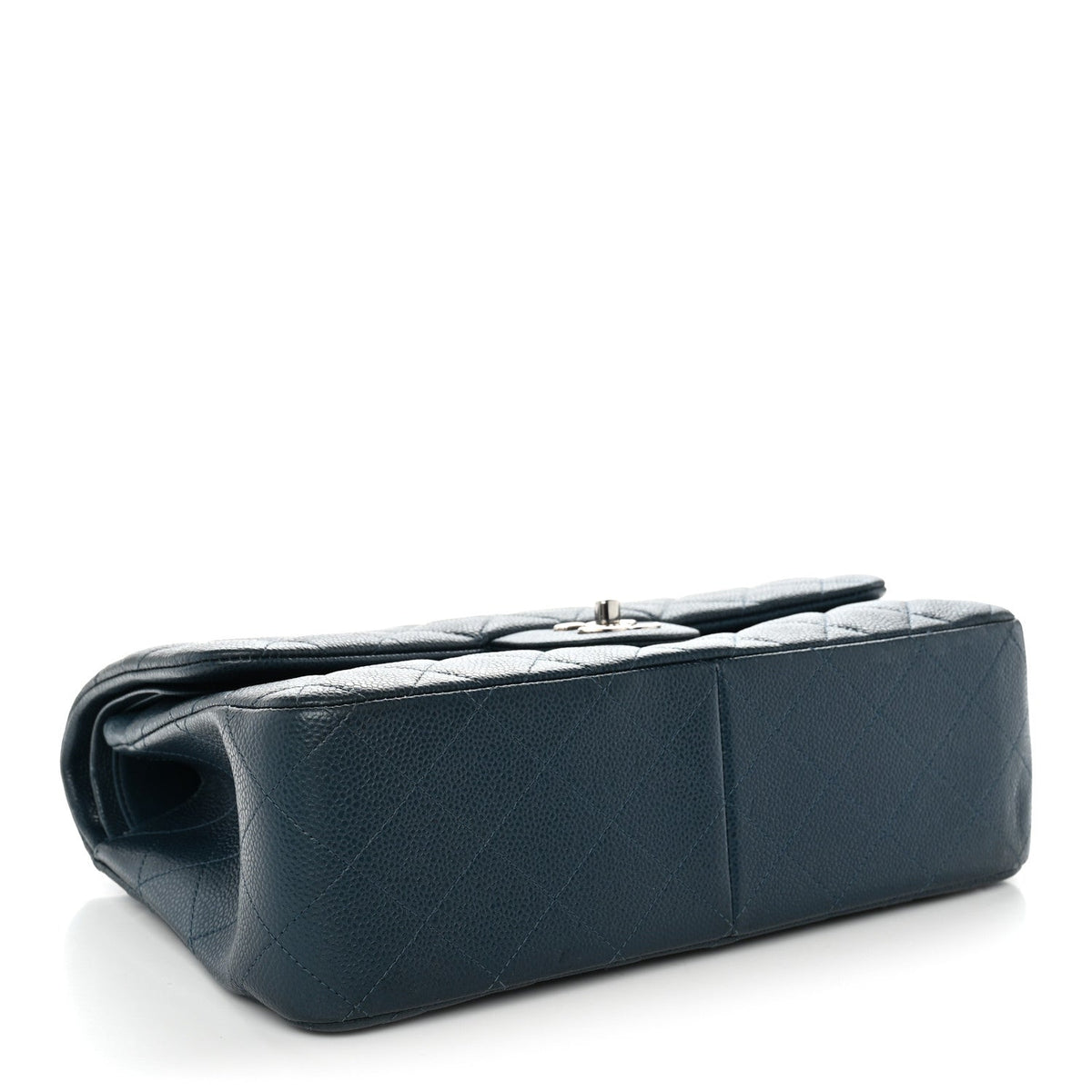 Metallic Caviar Quilted Jumbo Double Flap Dark Blue wholesalehk.shop