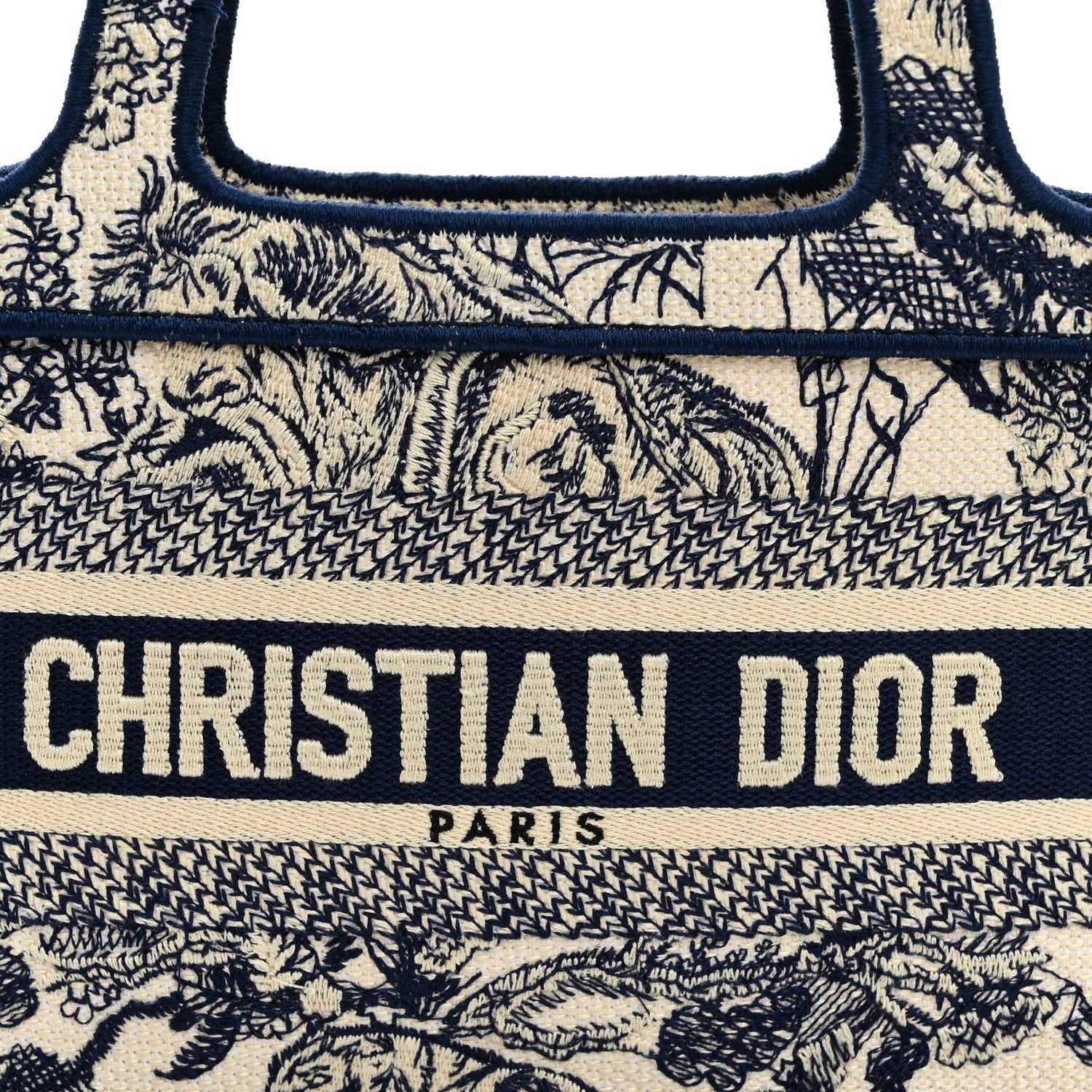 Canvas Embroidered Mini Toile De Jouy Book Tote Blue £¨ Direct shipment via from wholesalehk.shop