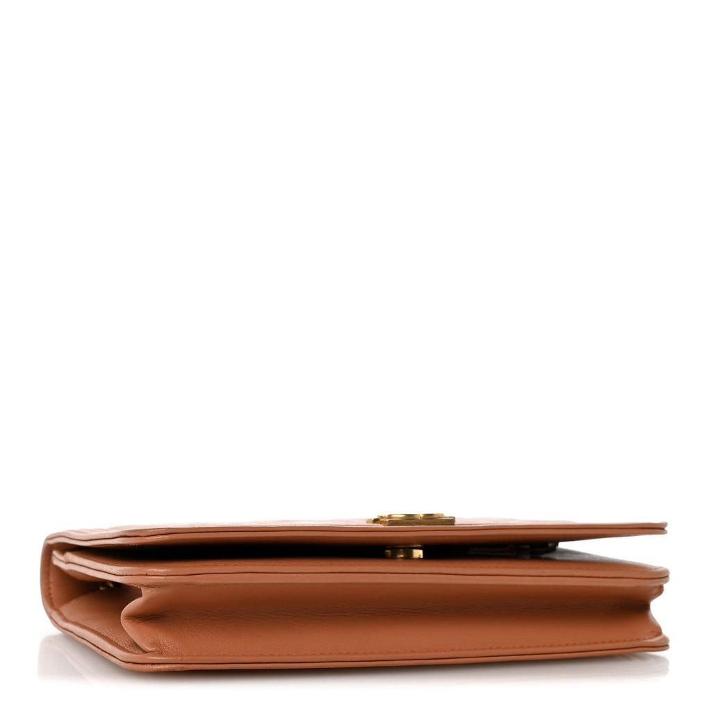 Lambskin Quilted Boy Wallet On Chain WOC Beige wholesalehk.shop