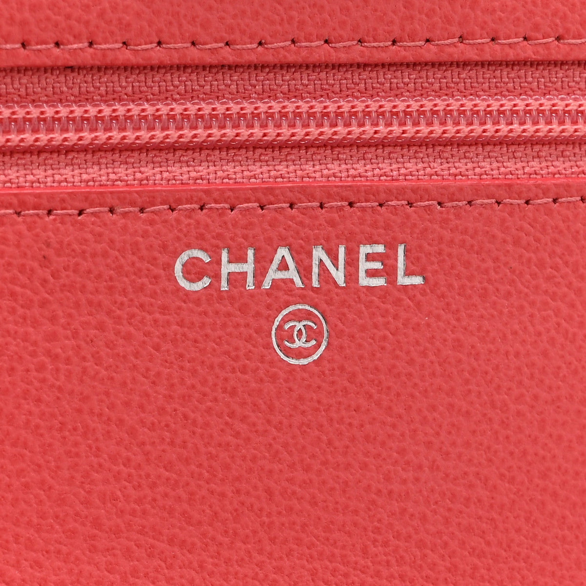 Grained Calfskin Quilted CC Box Wallet On Chain WOC Pink wholesalehk.shop