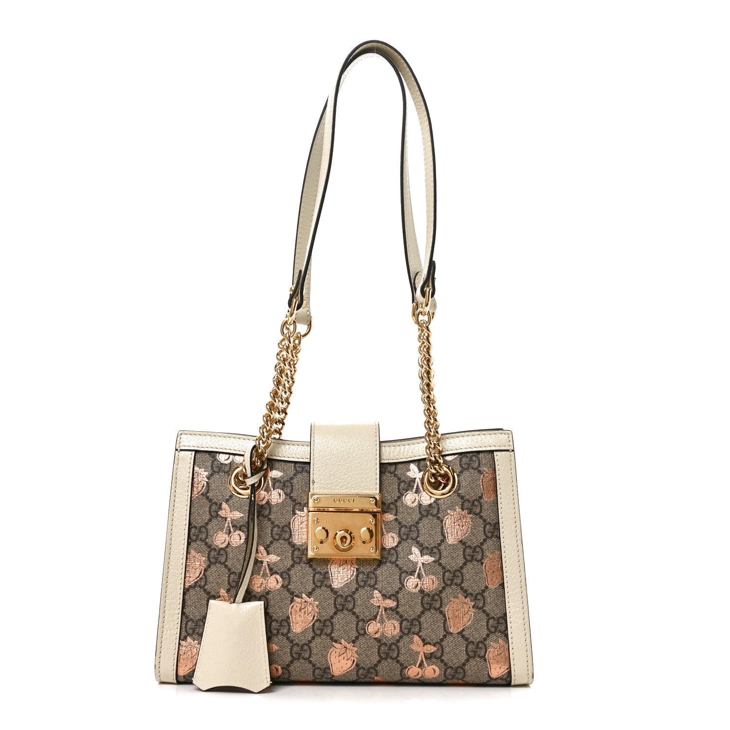 GG Supreme Monogram Berry Textured Dollar Calfskin Small Padlock Tote Beige Ebony Light Copper Mystic White £¨ Direct shipment via from wholesalehk.shop