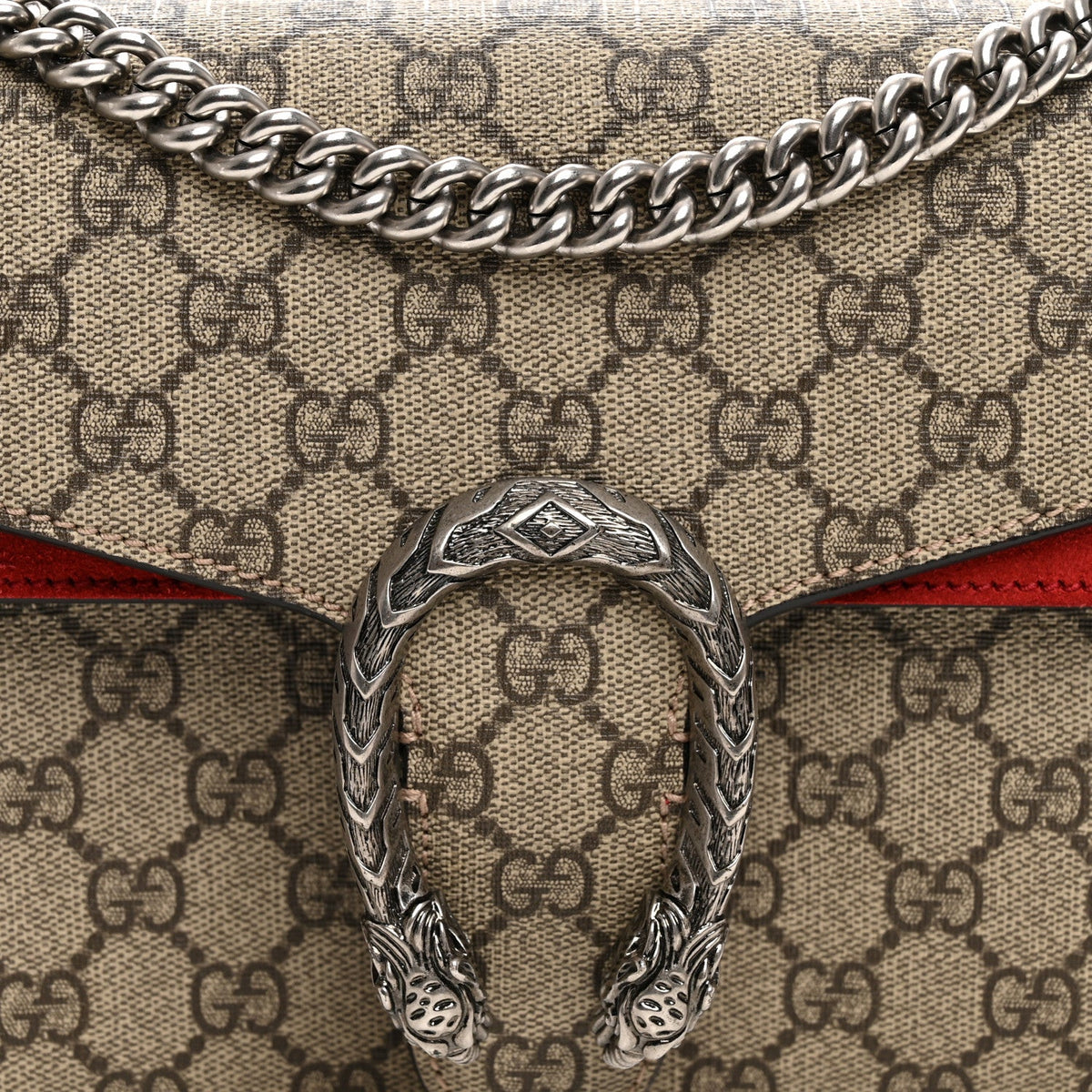 GG Supreme Monogram Small Dionysus Shoulder Bag Red wholesalehk.shop