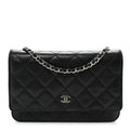 Caviar Quilted Wallet on Chain WOC Black wholesalehk.shop