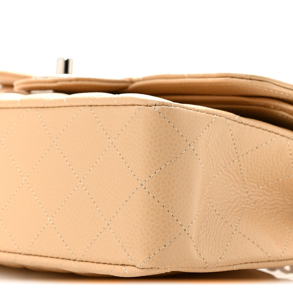 Caviar Quilted Small Double Flap Beige wholesalehk.shop
