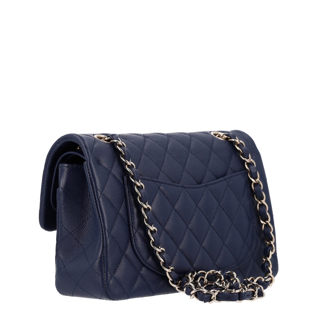 Caviar Quilted Small Double Flap Navy wholesalehk.shop