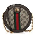 GG Supreme Monogram Web Mini Ophidia Round Shoulder Bag Brown wholesalehk.shop