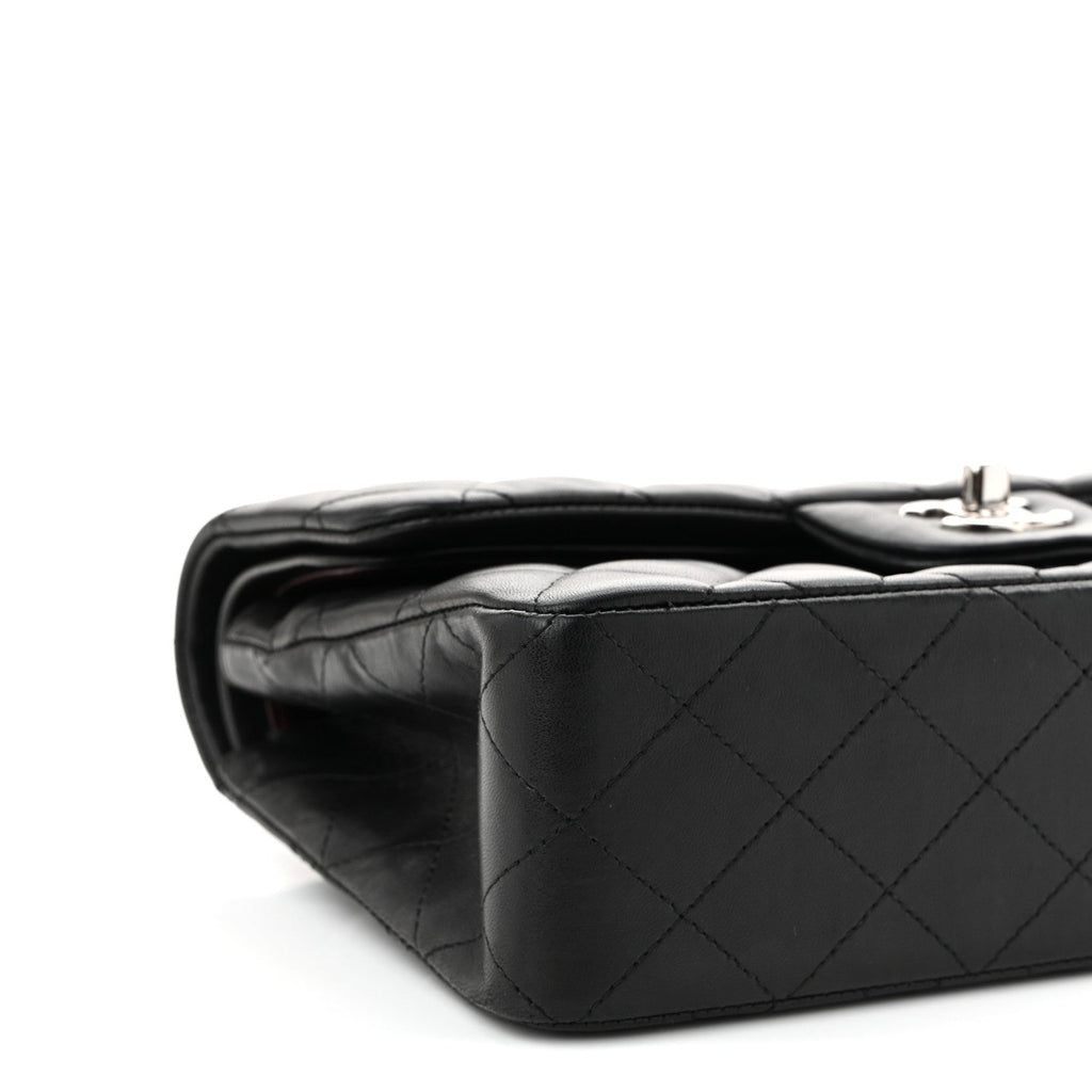 Lambskin Quilted Small Double Flap Black wholesalehk.shop