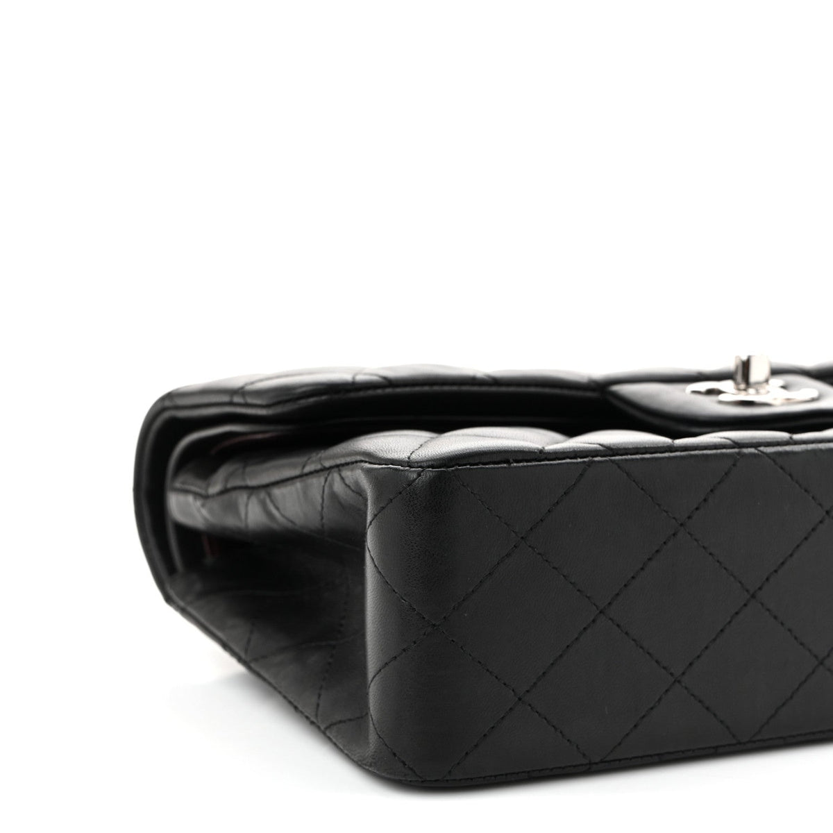 Lambskin Quilted Small Double Flap Black wholesalehk.shop
