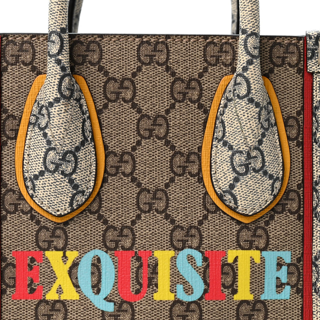 GG Supreme Monogram Exquisite Mini Vertical Tote Beige Ebony Blue Crop Live Red wholesalehk.shop