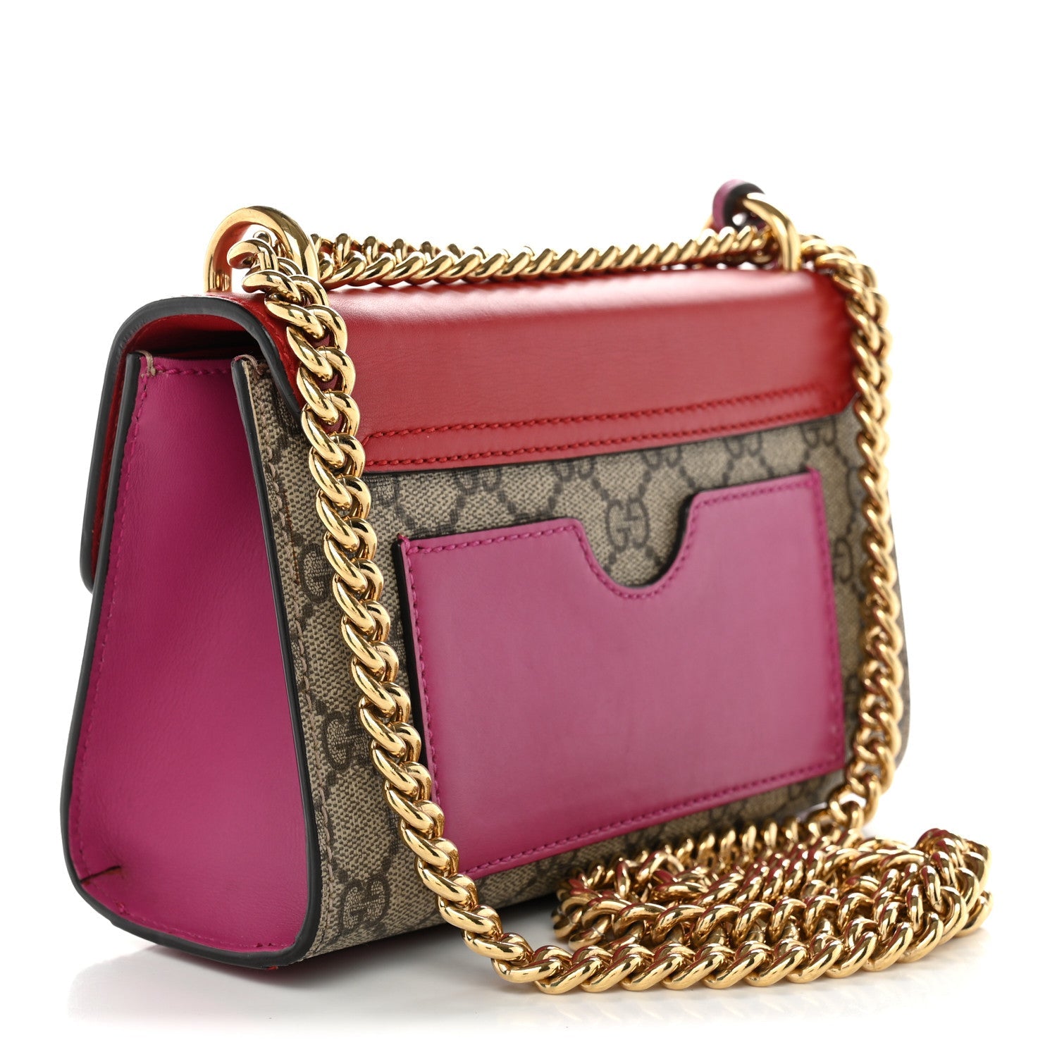 GG Supreme Monogram Calfskin Small Padlock Shoulder Bag Beige Hibiscus Red New Rosette £¨ Direct shipment via from wholesalehk.shop