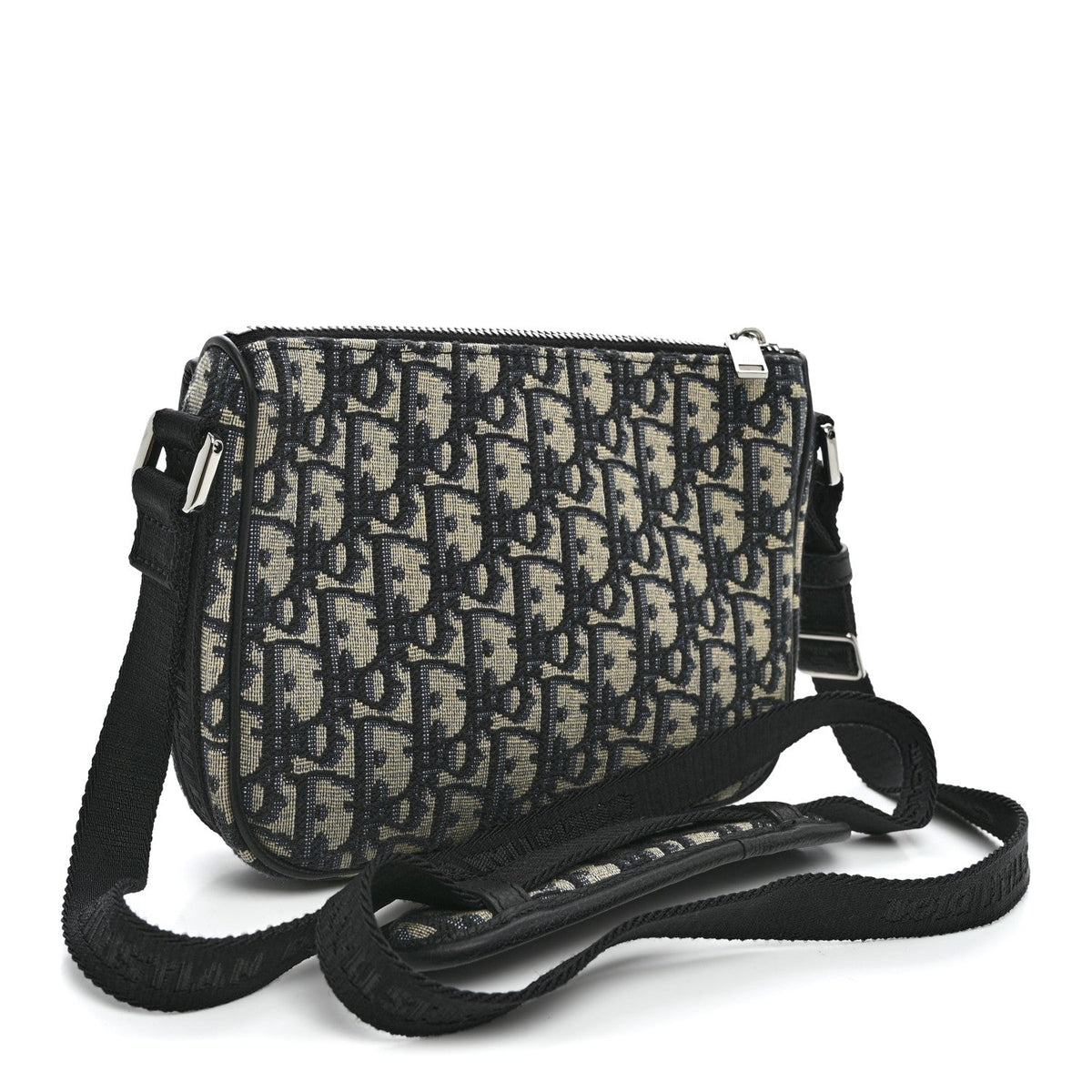 Oblique Jacquard Dior 8 Pouch With Strap Blue Black wholesalehk.shop