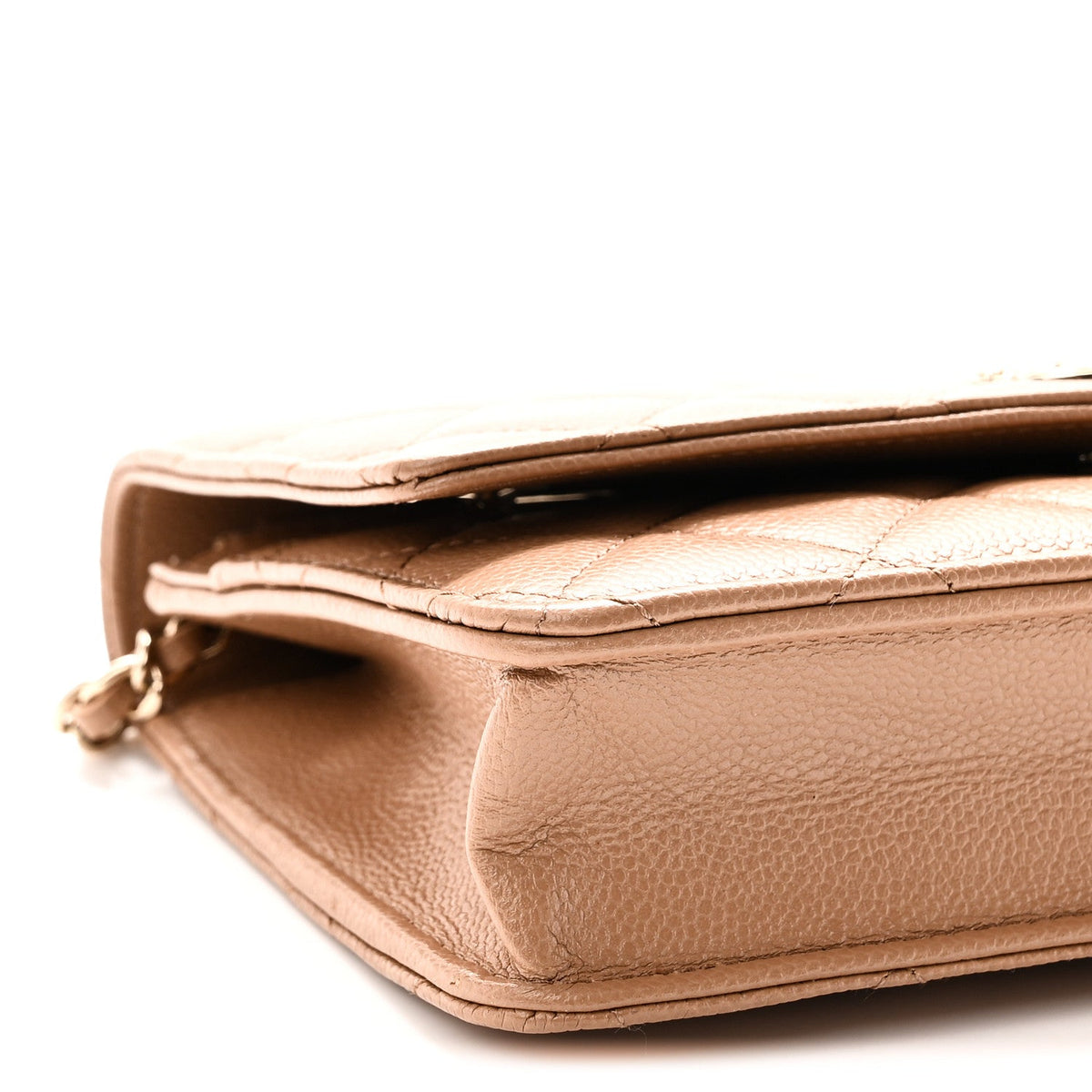 Caviar Quilted Multi Chain Wallet On Chain WOC Beige wholesalehk.shop