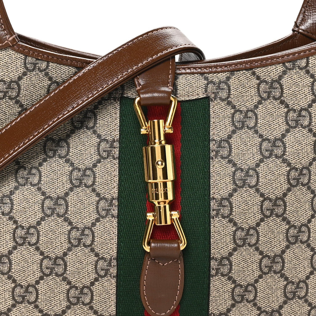 GG Supreme Monogram Azalea Calfskin Web Small Jackie 1961 Hobo Beige Ebony Brown Sugar £¨ Direct shipment via from wholesalehk.shop