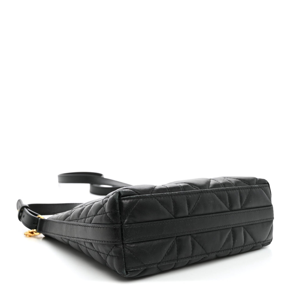 Calfskin Macrocannage Miss Caro Diorling Mini Bag with Chain Black wholesalehk.shop