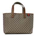 GG Plus Monogram Medium Signature Web Loop Tote Brown wholesalehk.shop