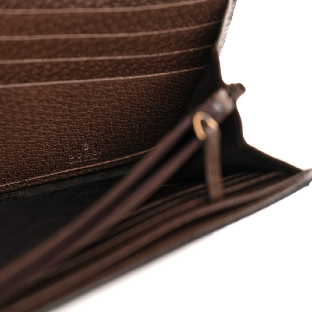 GG Supreme Monogram Web Ophidia Continental Wallet Brown wholesalehk.shop