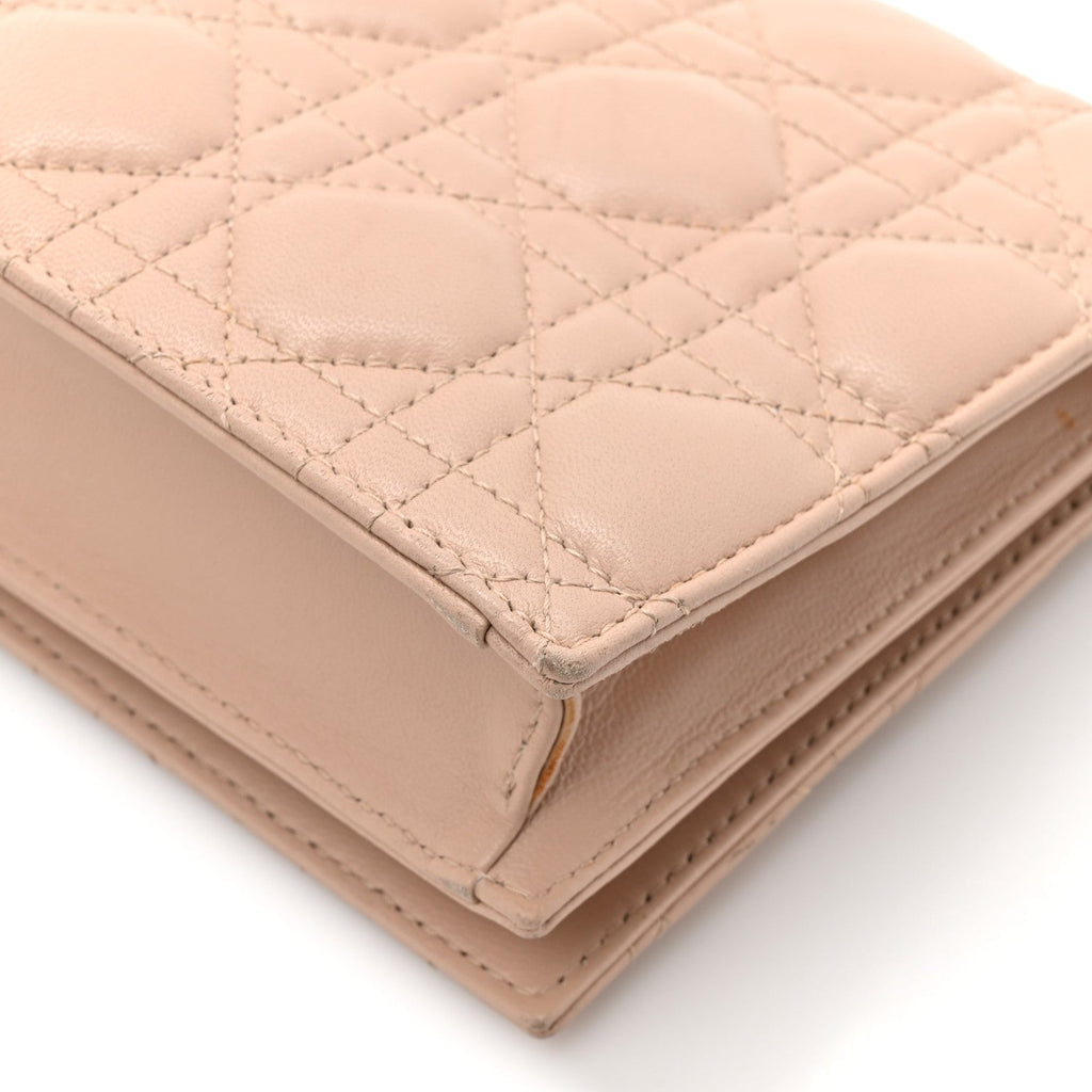 Lambskin Cannage Lady Dior Convertible Clutch Pink wholesalehk.shop