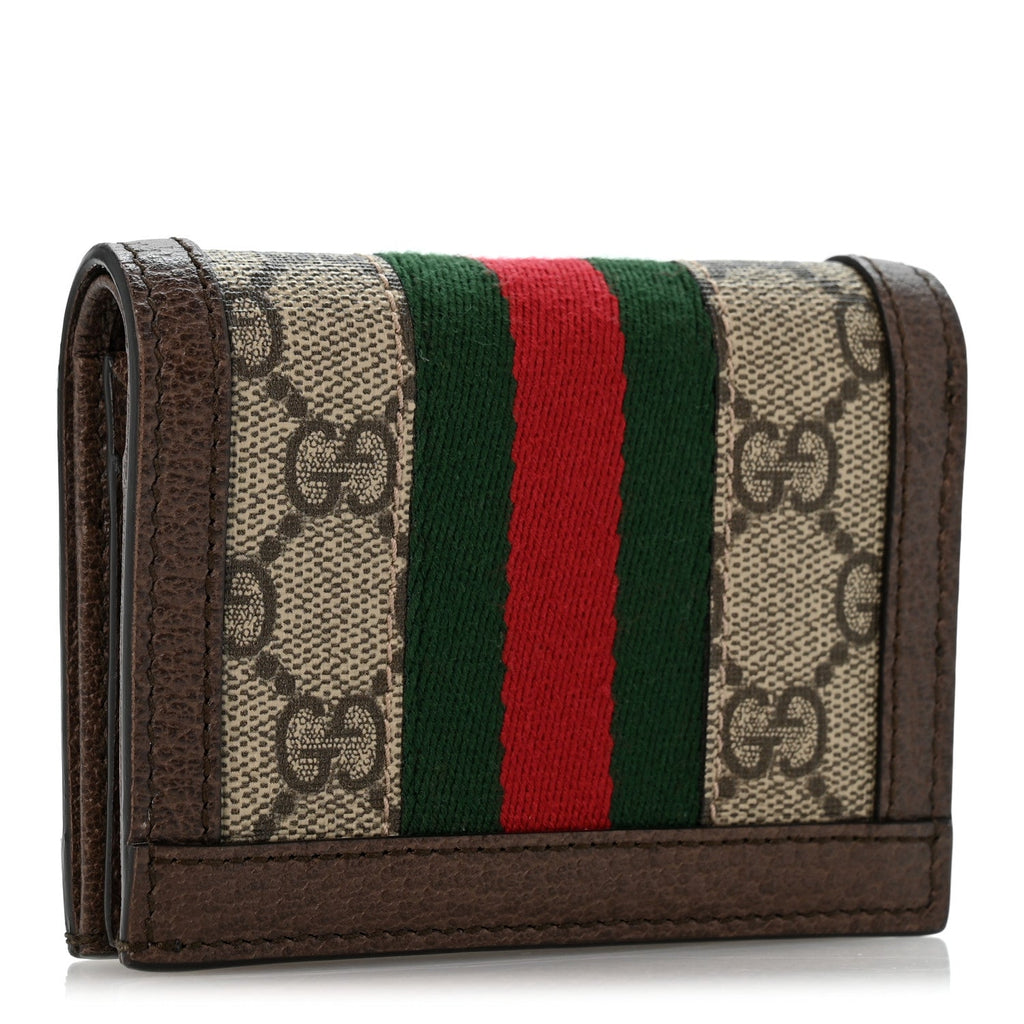 GG Supreme Monogram Web Ophidia Card Case Beige New Acero wholesalehk.shop
