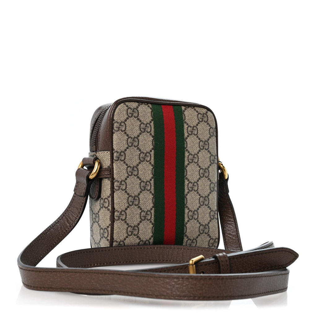 GG Supreme Monogram Web Mini Ophidia Messenger Brown wholesalehk.shop