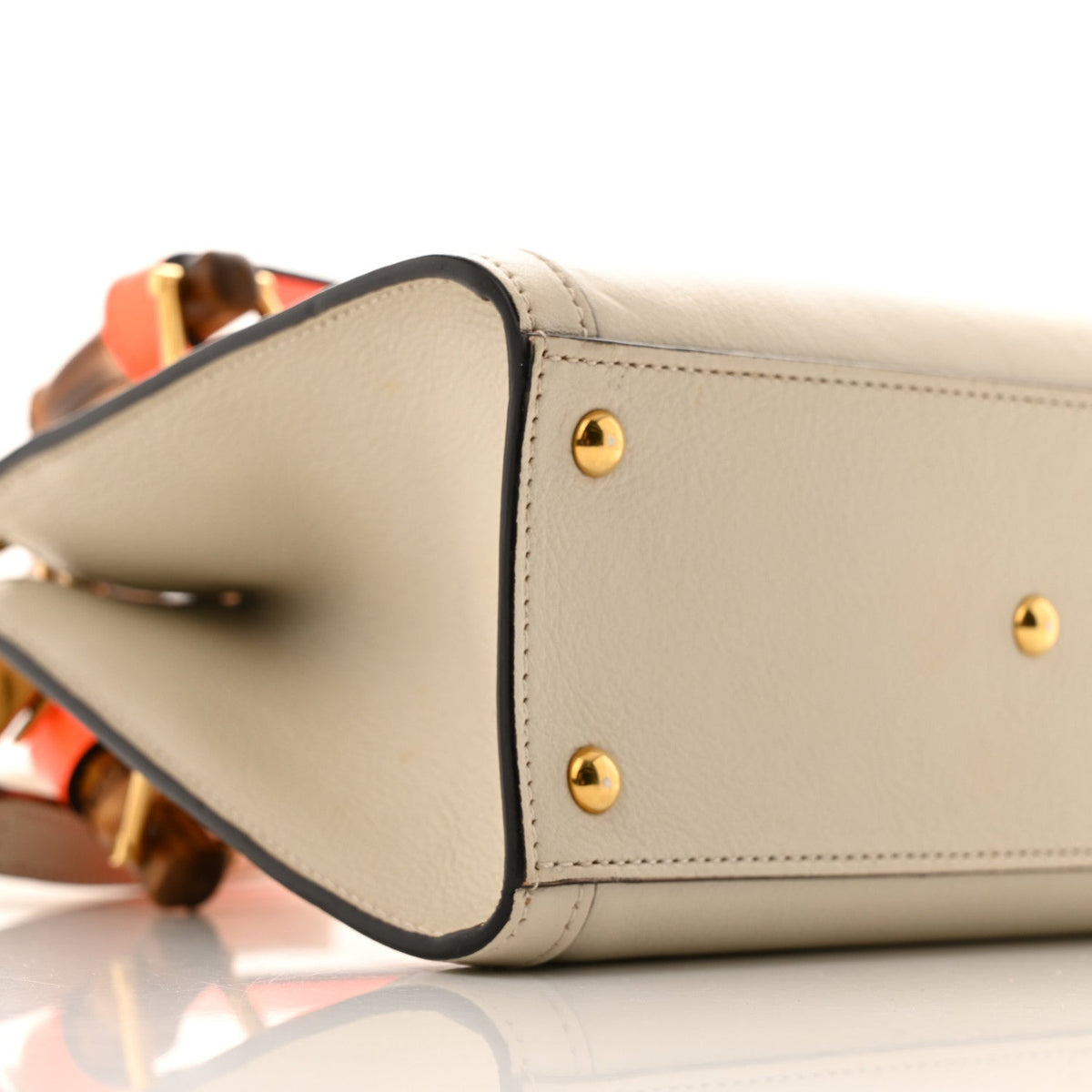 Wonka Grain Calfskin Mini Diana Tote Bag Mystic White Orange Fluo wholesalehk.shop