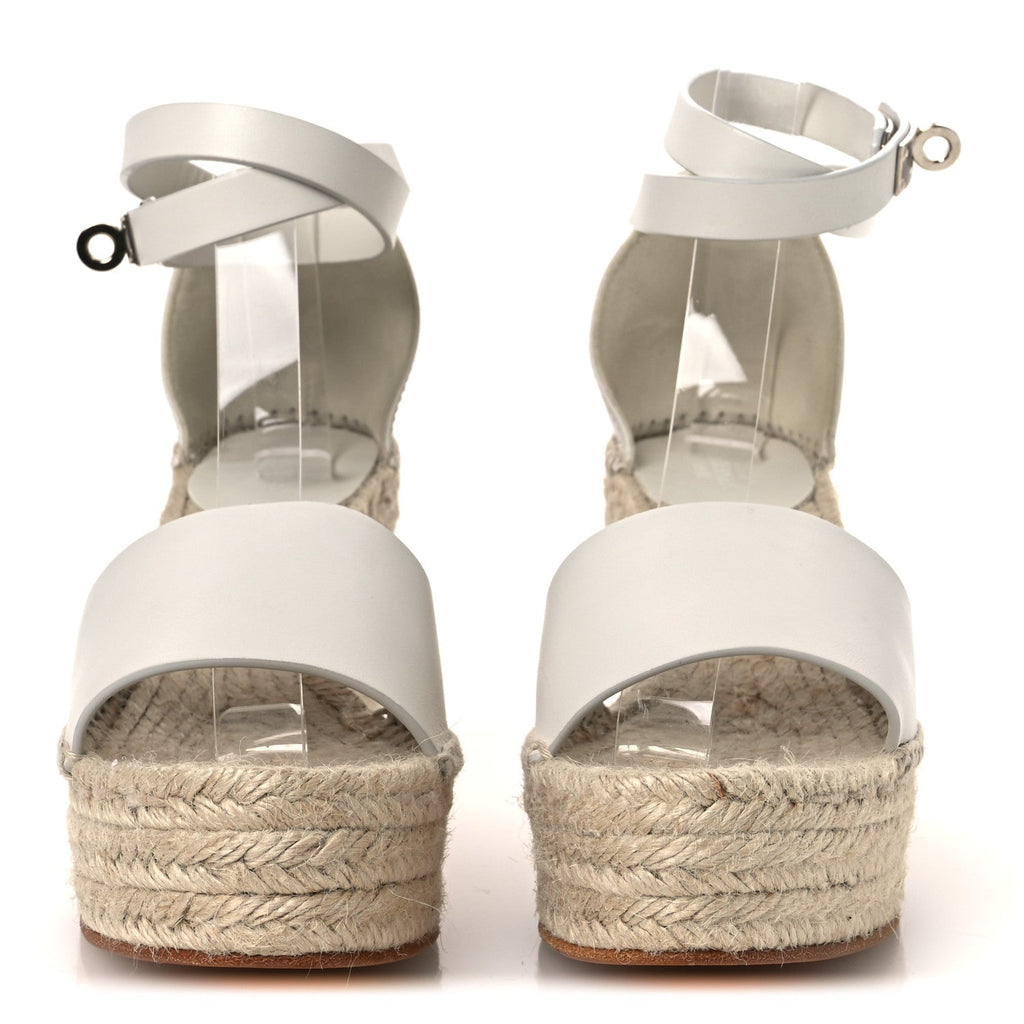 Calfskin Tipoli Espadrille Wedges 38 White wholesalehk.shop