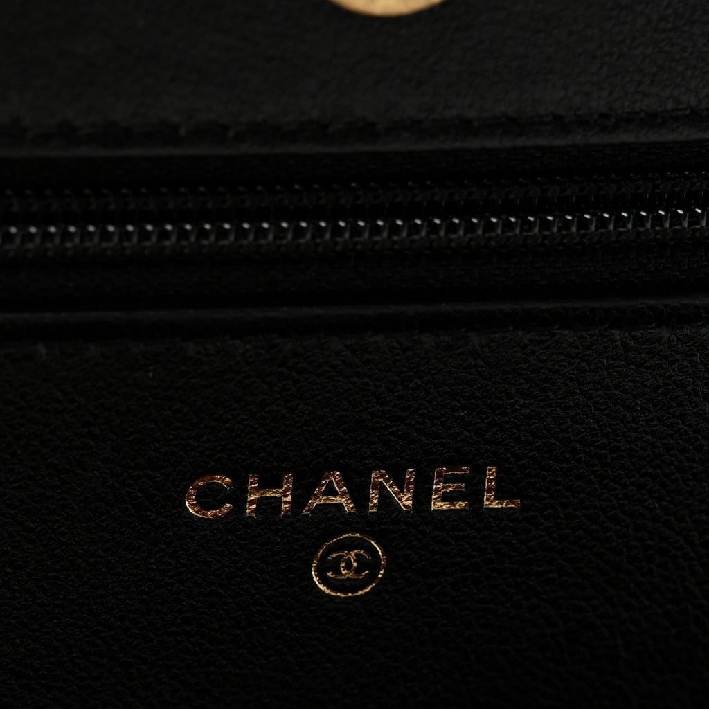 Lambskin Quilted Chanel 19 Wallet On Chain WOC Black wholesalehk.shop