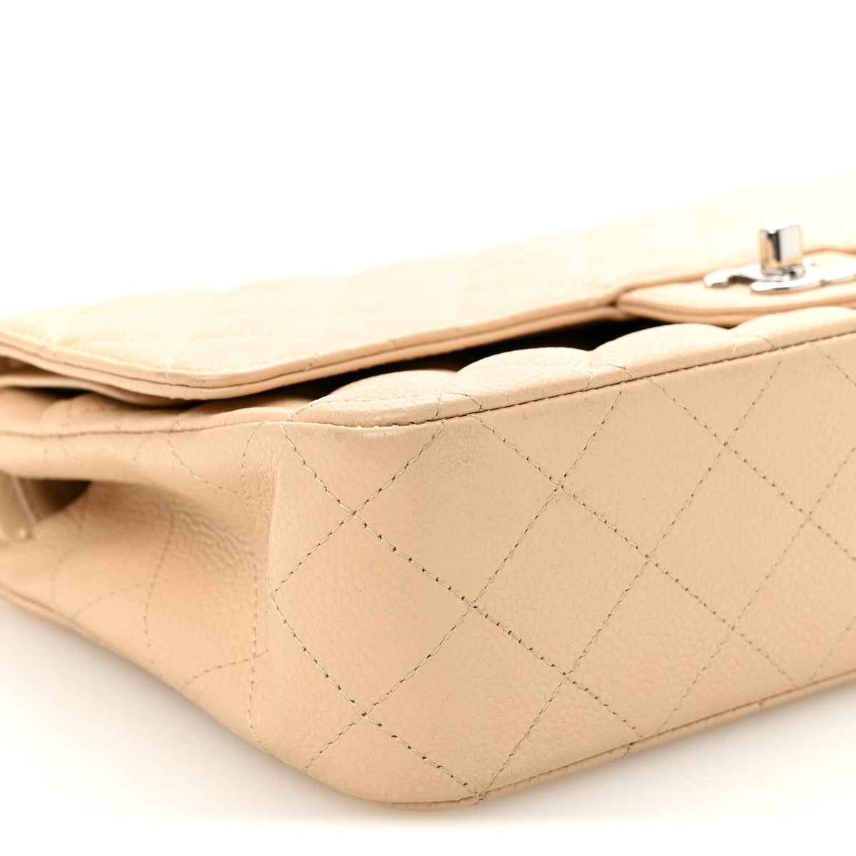 Caviar Quilted Medium Double Flap Beige Clair wholesalehk.shop