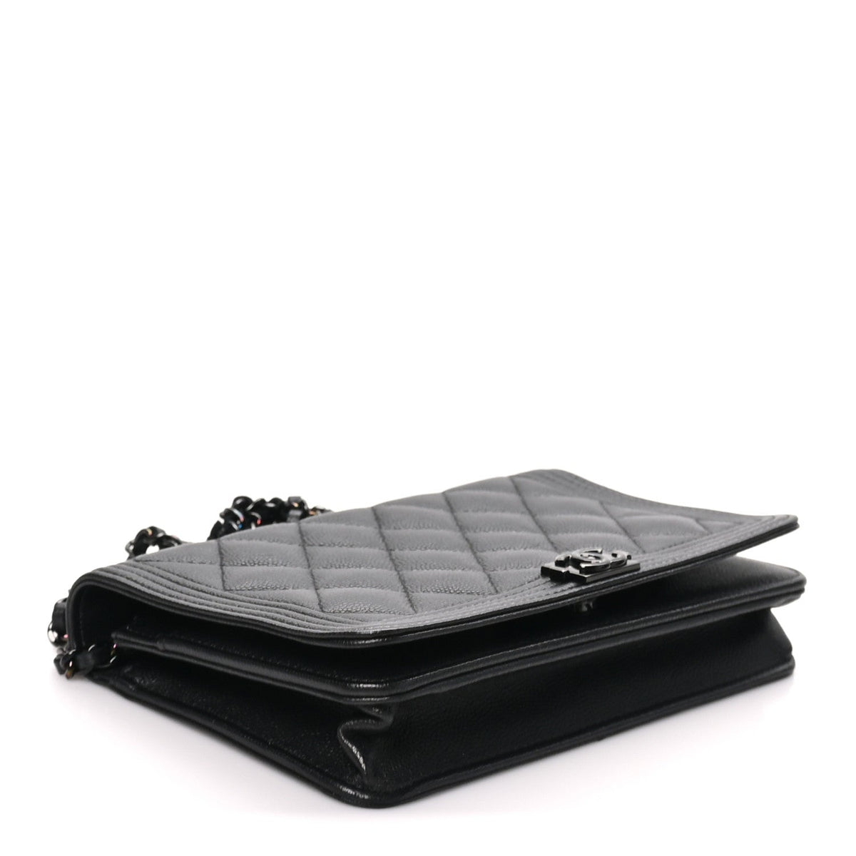 Caviar Quilted Boy Wallet On Chain WOC So Black wholesalehk.shop