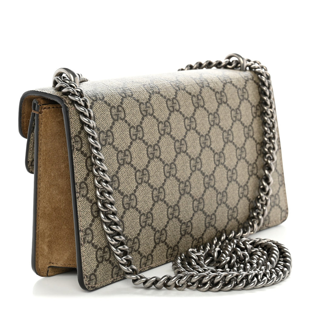 GG Supreme Monogram Suede Crystal Small Dionysus Shoulder Bag Beige Ebony Taupe wholesalehk.shop