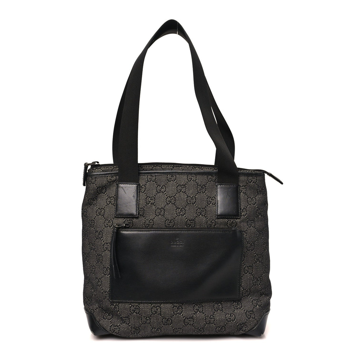 Denim Monogram Tote Bag Black wholesalehk.shop