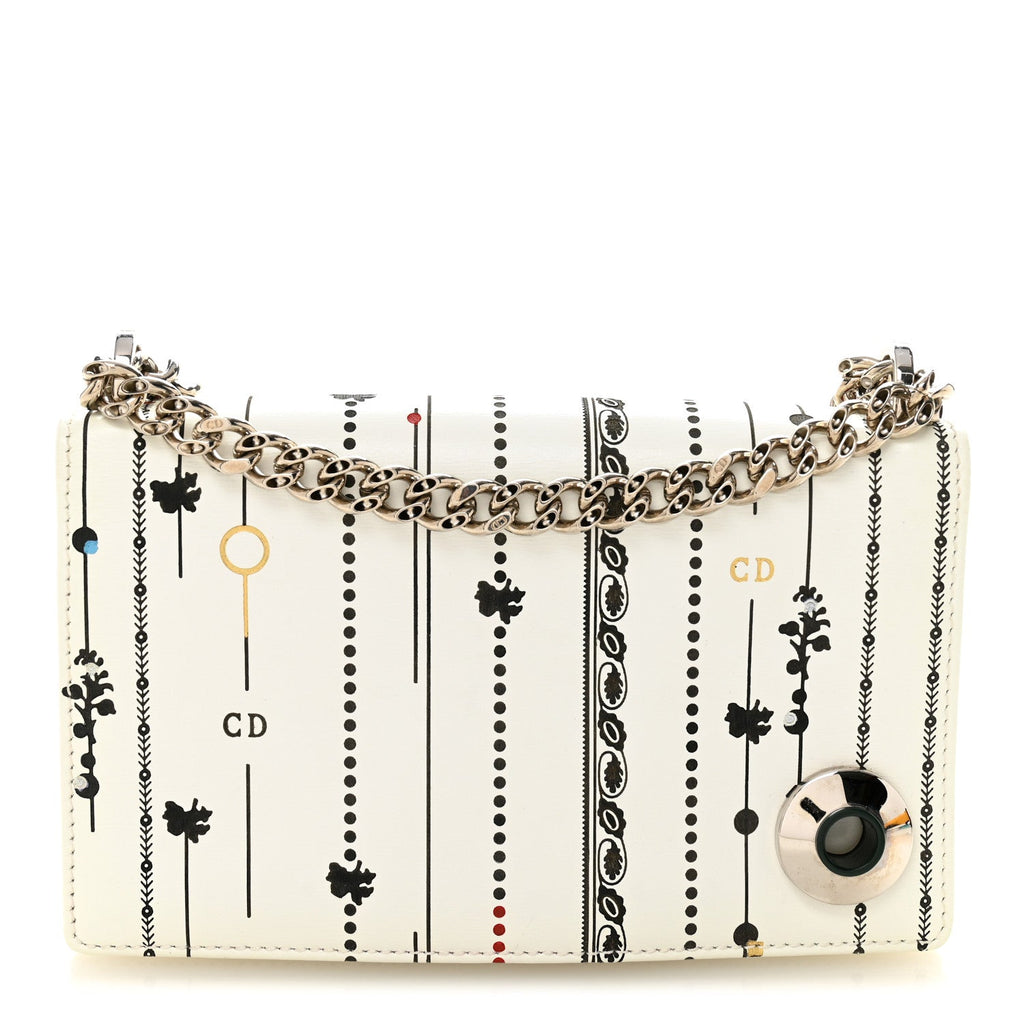 Calfskin Printed Mini Diorama Flap Bag White ¡§ Direct shipment via from wholesalehk.shop