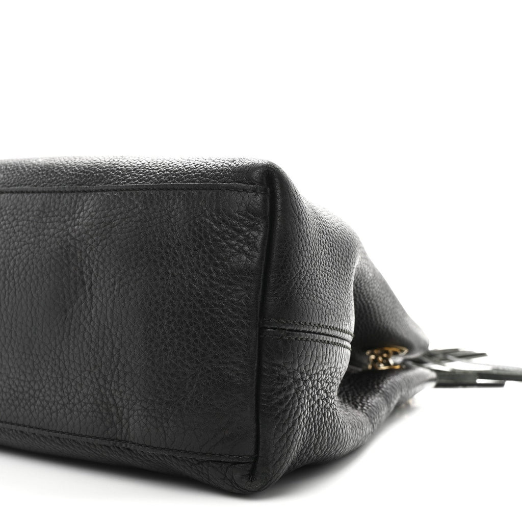 Pebbled Calfskin Medium Soho Chain Shoulder Bag Black wholesalehk.shop