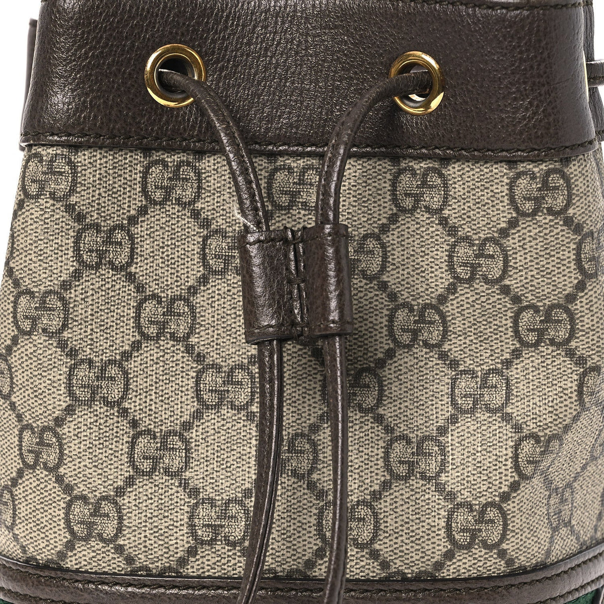 GG Supreme Monogram Web Mini Ophidia Bucket Bag Brown wholesalehk.shop