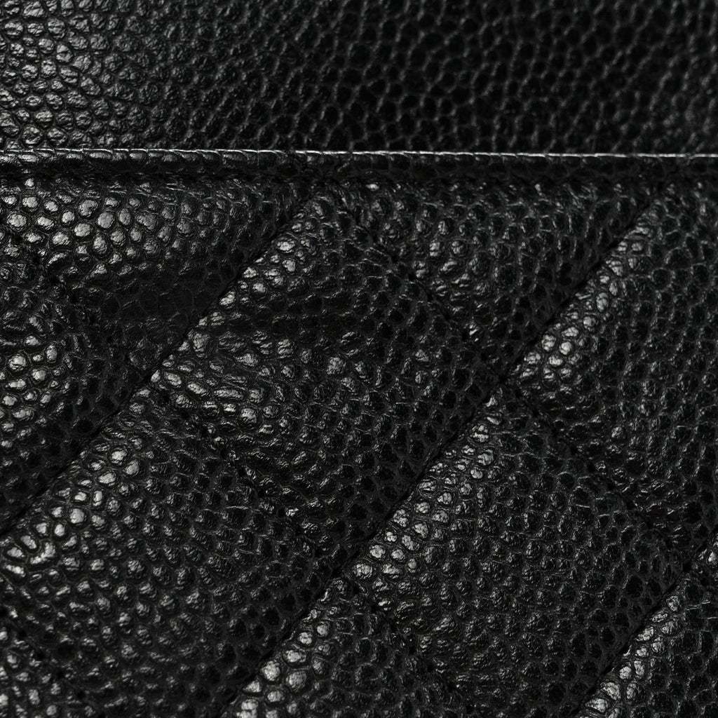 Caviar Quilted Wallet on Chain WOC Black wholesalehk.shop