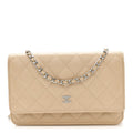 Caviar Quilted Wallet on Chain WOC Beige wholesalehk.shop