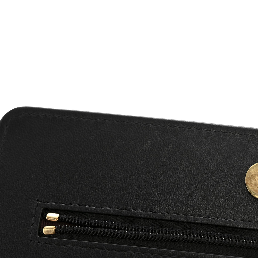 Lambskin Quilted Wallet On Chain WOC Black wholesalehk.shop